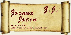 Zorana Jocin vizit kartica